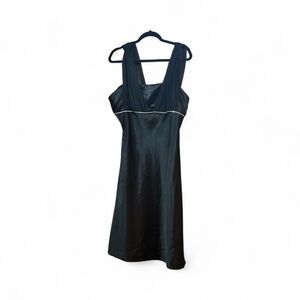 Elegant Black Satin Dress2X